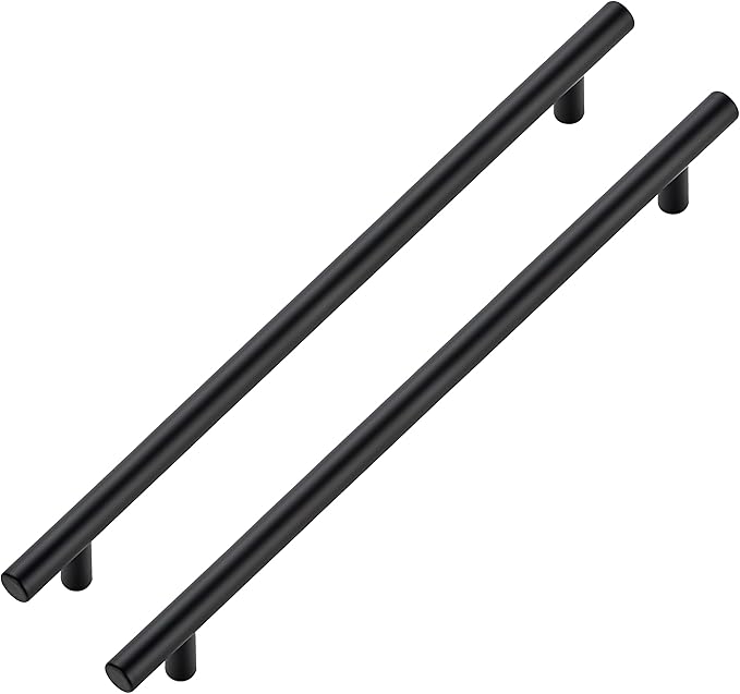 JOY DECOR 45 Pack Cabinet Handles, Black Cabinet Pulls, 10 in Hole Center Kitchen Hardware, Stainless Steel T Bar Handles for Dresser Drawers