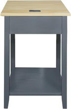 Casual Home Owl Night Stand with USB Port Charging Station and Drawer, 17.5" W x 14.25" D x 24.5" H, Natural Gray