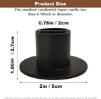 Gute Taper Candle Holder, Candle Holders for Pillar Candles, Matte Black Candlestick Holder Centerpieces for Home Decoration, Wedding Anniversary, Party, Housewarming Gifts,Set of 16,Round