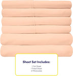 King Size Bed Sheets - 6 Piece 1500 Supreme Collection Fine Brushed Microfiber Deep Pocket King Sheet Set Bedding - 2 Extra Pillow Cases, Great Value, King, Peach