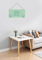 Personalized Signs Ocean Seaweed Sign For Kids Room Custom Name Door Wall Decor Floral Nursery Art Plate For Boys Room Girls Bedroom Little Man Cave