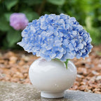 Blue Hydrangea Artificial Flowers Bulk, 40 Pcs Faux Hydrangea Flowers Heads, Artificial Fake Silk Hydrangea Flowers with Stems, Blue Flowers Artificial for Decoration Wedding Décor