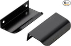 Ravinte Hardware 6 Pack Black Cabinet Handles, 3.15 Inch (80mm) Finger Edge Pulls, 2-1/2 Inch Hole Center, Finger Pulls for Cabinets