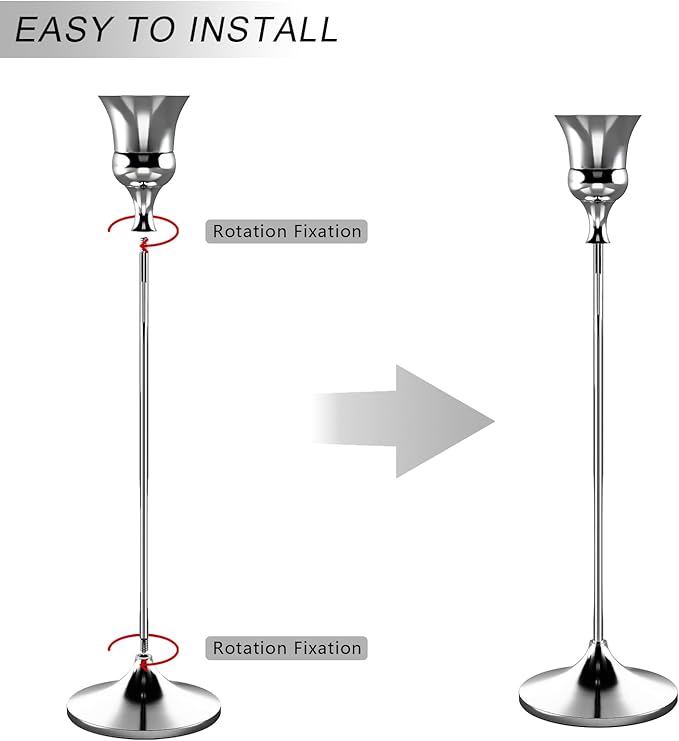 Candlestick Holders Silver, 1 Pack Taper Candle Holder for Candlesticks, Candle Sticks Holder Decor for Home Decor