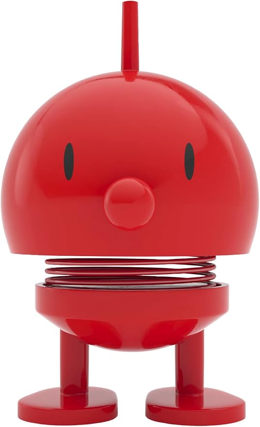 Hoptimist Classic Bumble, Danish Design Elegance Meets Playful Joy in This Charming Figurine - Small Red, 2 x 2.8 x 3.15 inches