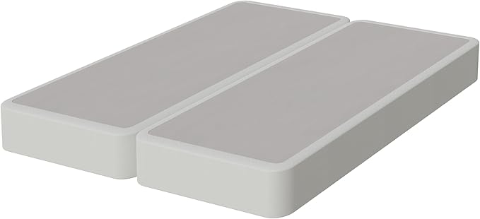 Nutan Inch Sturdy Box Spring for Mattress Support-Durable and Fully Assembled, Natural Wood Full, White, 8" Foundation