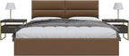 Vänt Upholstered Wall Panels - King/Cal King Size Wall Mounted Headboards - Vintage Leather Cognac - Twin/King - Set of 4 Panels (Each Individual Panel 39"x11.5")