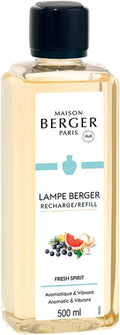 Maison Berger - Fresh Spirit - Lampe Berger Fragrance Refill Oil for Home Diffusers - Luxury Air Freshener with Grapefruit, Juniper & Leather Notes - 16.9 Fl Oz (500ml)