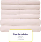 Sweet Home Collection 6 Piece 1500 Supreme Collection Brushed Microfiber Deep Pocket Sheet Set-2 Extra Pillow Cases, Great Value, Rv Short Queen, Pale Pink
