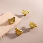 4Pcs Cute Brass Knobs for Kids, Children's Room Nursery Drawer Cupboard Handles for Boys and Girls (Bear, Size: 1.5" L x 1" W)