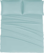 Mejoroom Queen Size Sheet Set - Hotel Luxury 1800 Bedding Sheets & Pillowcases - Deep Pocket Fitted Sheet, Soft, Breathable, Wrinkle & Fade Resistant - 4 Piece (Queen, Grayish Green)