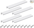 uxcell Cabinet Finger Edge Pull, 5pcs 200mm / 7.87" Aluminum Alloy Back Mount Hidden Cabinet Pulls Concealed Handle for Home Kitchen Drawer Cabinet, Silver