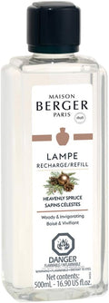 Maison Berger - Heavenly Spruce - Lampe Berger Fragrance Refill Oil for Home Diffusers - Luxury Air Freshener with Fir Tree, Cedarwood & Amber Notes - 16.9 Fl Oz (500ml)