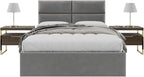 Vänt Upholstered Wall Panels - Queen/Full Size Wall Mounted Velvet Headboards - Velvet Smoke Grey - Set of 4 Panels (Each Individual Panel 30"x11.5")