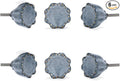 Perilla Home Set of 6 Begonia Knob Ceramic Decorative Begonia Round Knobs for Home Kitchen Cabinet Hardware Cupboard Door Dresser Wardrobe Drawer Pulls (Grey)