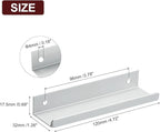 uxcell Cabinet Finger Edge Pull, 5pcs 120mm / 4.72" Aluminum Alloy Back Mount Hidden Cabinet Pulls Concealed Handle for Home Kitchen Drawer Cabinet, Silver