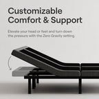 Nectar Luxe Split King Adjustable Base & 14” Mattress (New Version) - Head & Foot Incline - Medium Firm Memory Foam - Cooling Upgrade - 3 Massage Settings - 365-Night Mattress Trial & Forever Warranty