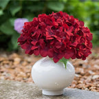 Red Hydrangea Artificial Flowers Bulk, 40 Pcs Faux Hydrangea Flowers Heads, Artificial Fake Silk Hydrangea Flowers with Stems, Red Flowers Artificial for Decoration Wedding Décor