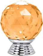 12 Pcs 30mm Round Shape Crystal Glass Cabinet Knobs with Screws Drawer Knob Pull Handle Used for Kitchen, Dresser, Door, Cupboard(Amber)