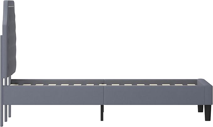 Flash Furniture Brighton King Size Tufted Upholstered Platform Bed in Light Gray Fabric