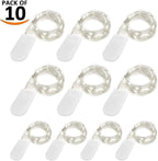 [10-Pack] LED String Lights, 6.6FT LED Moon Lights 20 Led Micro Lights On Silver Copper Wire (Batteries Include) for DIY Wedding Centerpiece, Table Decoration, Party (Cool White)