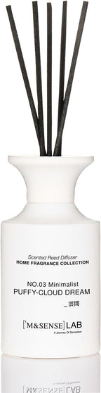 M&SENSE Minimalist Large Reed Diffuser 300ml, Puffy Cloud Dream Scented with Natural Essential Oils, Long Lasting with 7 Sticks, Non-Toxic Home Fragrance for Bedroom, Bathroom Decor