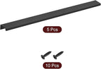 uxcell Cabinet Finger Edge Pull, 5pcs 400mm / 15.75" Aluminum Alloy Back Mount Hidden Cabinet Pulls Concealed Handle for Home Kitchen Drawer Cabinet, Black