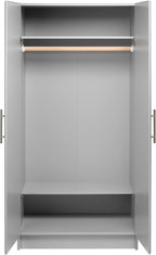 Prepac Elite 32" Storage Cabinet, Light Gray Storage Cabinet with Hanging Rail and Shelves for Living room, Kitchen and Laundry room 24.5" D x 32" W x 65" H
