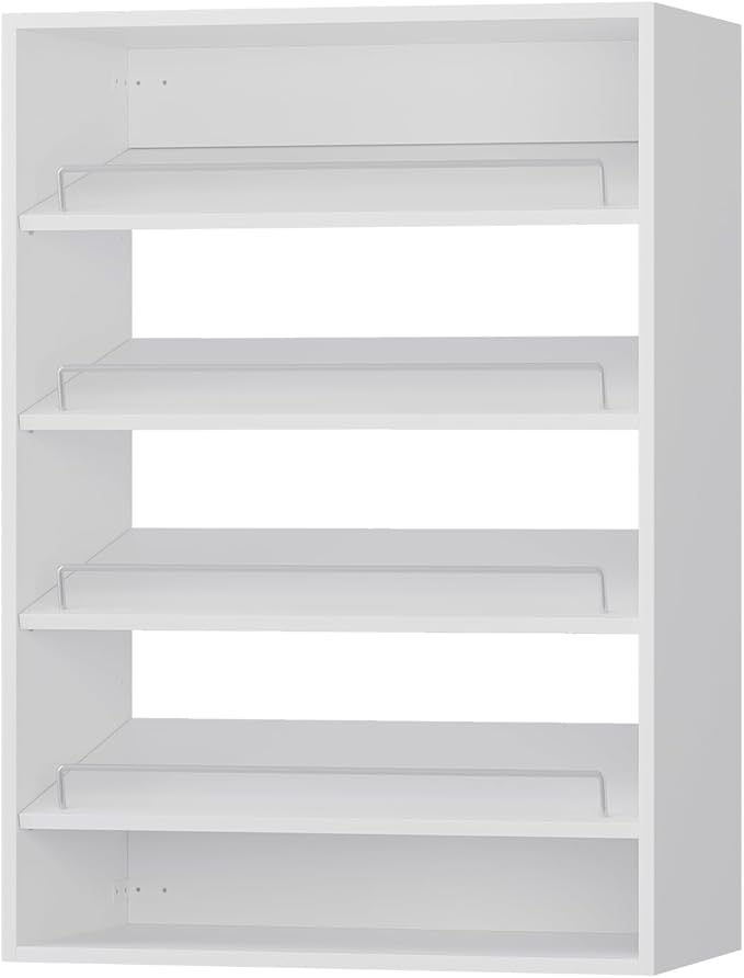 ROOMTEC 31.5" Shoe Shelf Short Tower Closet Unit, Modular Closet System with Shelf, Wardrobe Organizer for Bedroom or Walk-in Closet, Wall Mounted, Customizable Clothes Storage Unit, White