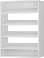 ROOMTEC 25.5" Shoe Shelf Short Tower Closet Unit, Modular Closet System with Shelf, Wardrobe Organizer for Bedroom or Walk-in Closet, Wall Mounted, Customizable Clothes Storage Unit, White