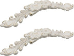 2Pcs Euro Rose Decorative Cabinet Pull Handles, Ivory White, Zinc Alloy, 5" Hole Center
