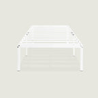 Best Price Mattress 16 Inch Metal Platform Bed Frame, Heavy Duty Steel Slats, White, Twin