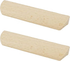 2Pcs Unfinished Wood Solid Furniture Pulls Handles,Unfinished Unpainted Paintable Wooden Handles Cupboard Closet Drawer Handle Pull,Length 4.84",Hole Dis.3.78"