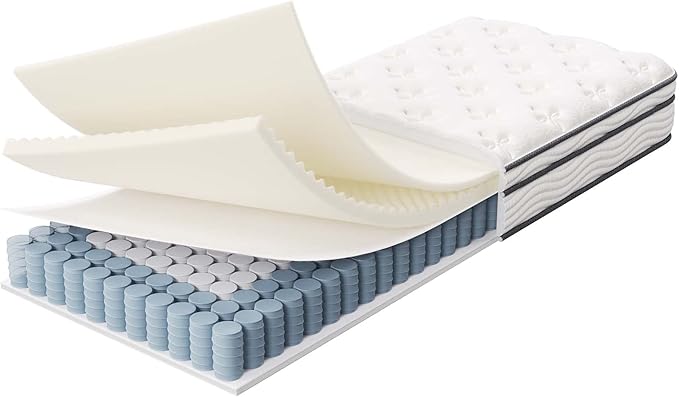 Modway Jenna 8” Innerspring and Memory Foam Narrow Twin Mattress With Individually Encased Coils White