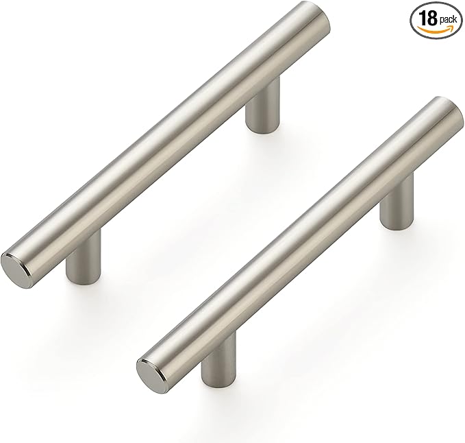 Ravinte 18 Pack 5 inch Kitchen Cabinet Handles Cabinet Pulls Brushed Nickel Stainless Steel Kitchen Drawer Pulls Cupboard Handles 3" Hole Center