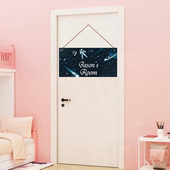 Personalized Space Decor for Boys Room Outer Space Theme Room Decor for Boys,Astronaut Wall Art Decor for Kids Room Boys Bedroom Comet Nursery Playroom