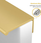 goldenwarm 10 Pack Gold Finger Edge Pulls Drawer Finger Pulls Champagne Gold Kitchen Hardware Handles Bedroom Dresser Drawers,2-1/2 in Hole Center