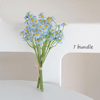 Small Blue Daisy Flowers Artificial,2 Bouquet/12Pcs 10 Inch Fake Daisies,Spring Wild Flower for Party Decor (Blue)