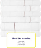 Twin Size Bed Sheets - 4 Piece 1500 Supreme Collection Fine Brushed Microfiber Deep Pocket Twin Sheet Set Bedding - 1 EXTRA PILLOW CASES, GREAT VALUE, Twin, Window Pane White