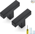 Ravinte 5 Pack Black Cabinet Pulls Single Hole Square Kitchen Cabinet Handles Matte Black Kitchen Hardware for Drawer Pulls Drawer Handles Come with Screwdriver