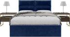 Vänt Upholstered Wall Panels - Queen/Full Size Wall Mounted Velvet Headboards - Velvet Navy - Set of 4 Panels (Each Individual Panel 30"x11.5")