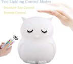 Night Light, Bedside Lamp for Children/Kids, Baby Nursery Lamp for Breastfeeding Safe, Break Resistant, Eye Caring, Adjustable Brightness & Color, Touch Control + Remote Control - Medium Owl