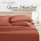 Linen Market Twin XL Bed Sheets - Cooling & Soft - Deep Pocket Fits 16" Thick Beds - 4 Piece Set (Clay)