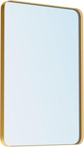 VocalStar Gold Bathroom Mirror for Wall, 24 x 32 Inch Metal Framed Rounded Rectangle Vanity Mirror Modern Farmhouse, 1/4-inch Shatterproof Glass | Ultra-Flush Hanging