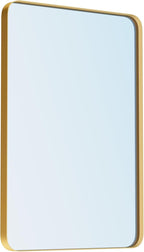VocalStar Gold Bathroom Mirror for Wall, 24 x 32 Inch Metal Framed Rounded Rectangle Vanity Mirror Modern Farmhouse, 1/4-inch Shatterproof Glass | Ultra-Flush Hanging