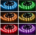 phopollo Led Strip Lights Color Changing 16.4ft Flexible 5050 RGB Led Lights Kit with Power Supply and 44 Keys Remote