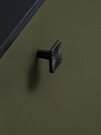 5 Pack Black Cabinet Knobs Square Drawer Pulls Bathroom Dresser Handles Hardware Zinc Alloy