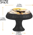 4 Pack Drawer Knobs Pulls Moose Sunset Crystal Glass Round Knobs Pulls Handles for Cabinets Dressers Kitchen Bathroom - Cupboards Wardrobes Hardware Furniture Knobs