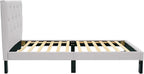 Poundex PU Upholstered Platform Bed, Twin, White