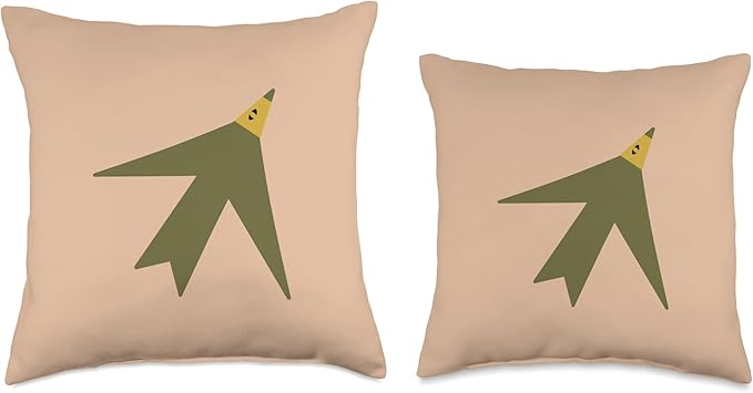 Cute Scandinavian Animals Designs Chic Scandinavian Bird Minimalism Throw Pillow, 18x18, Multicolor